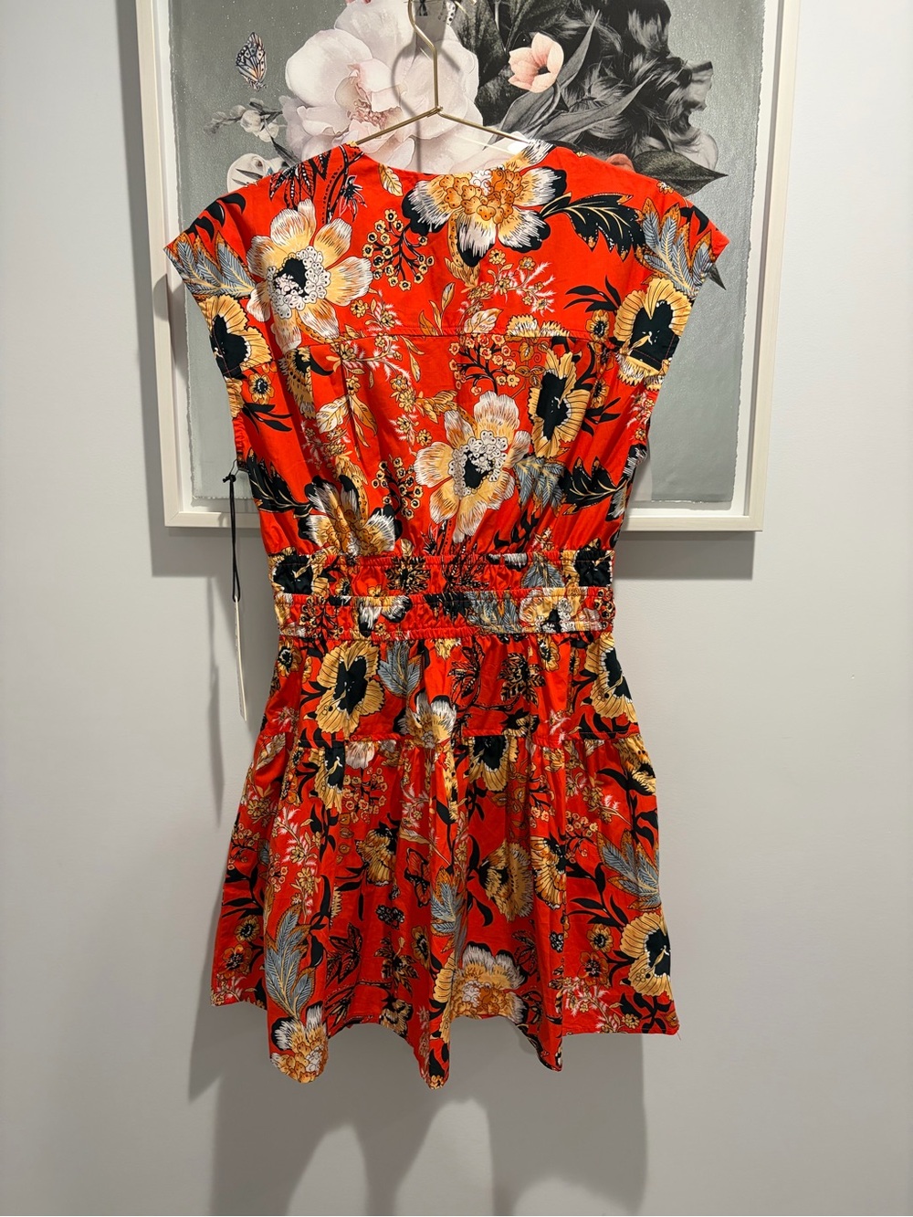 NWT Nicole Miller New York Orange Floral Dress Size Small - Picture 2 of 6